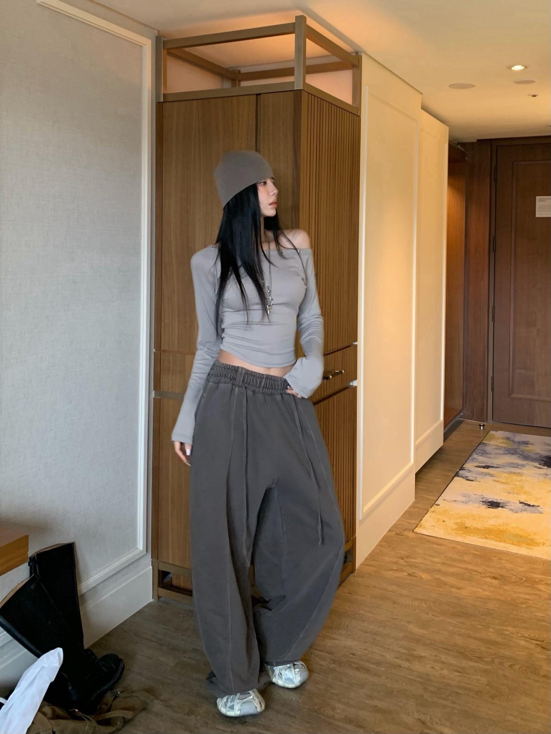 車線洗標水洗棉褲
